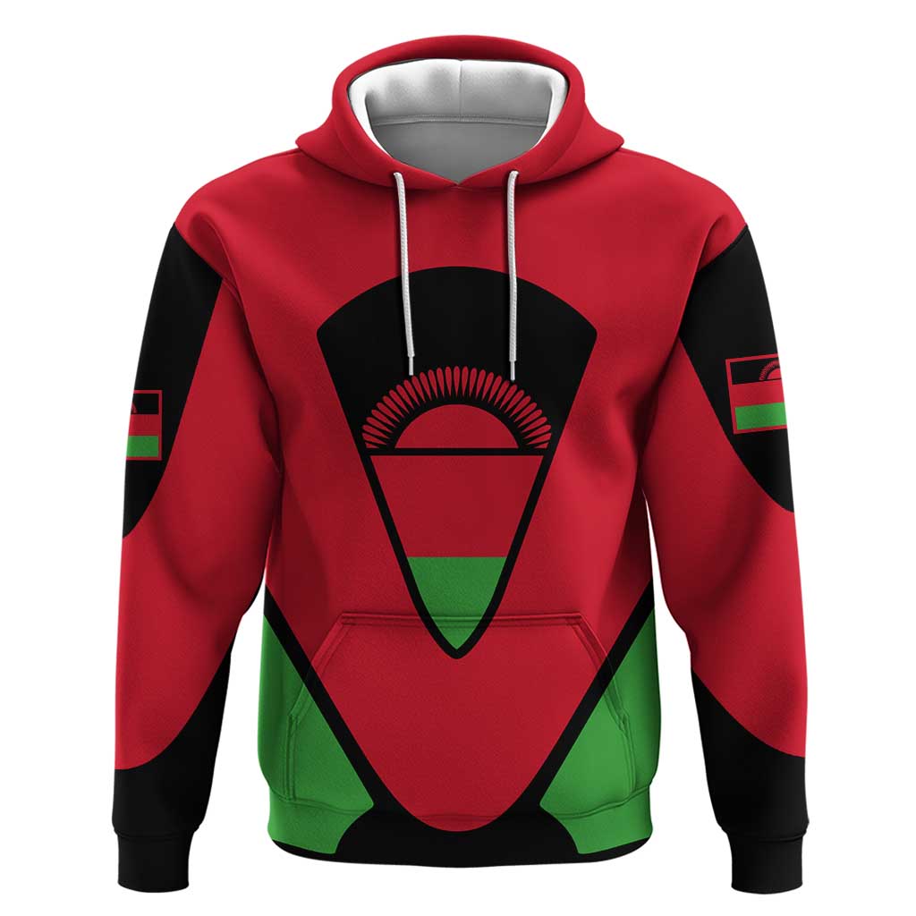Malawi Flag Hoodie Colors Blended with National Emblem - Symbolic Design TS04