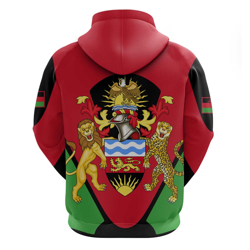 Malawi Flag Hoodie Colors Blended with National Emblem - Symbolic Design TS04