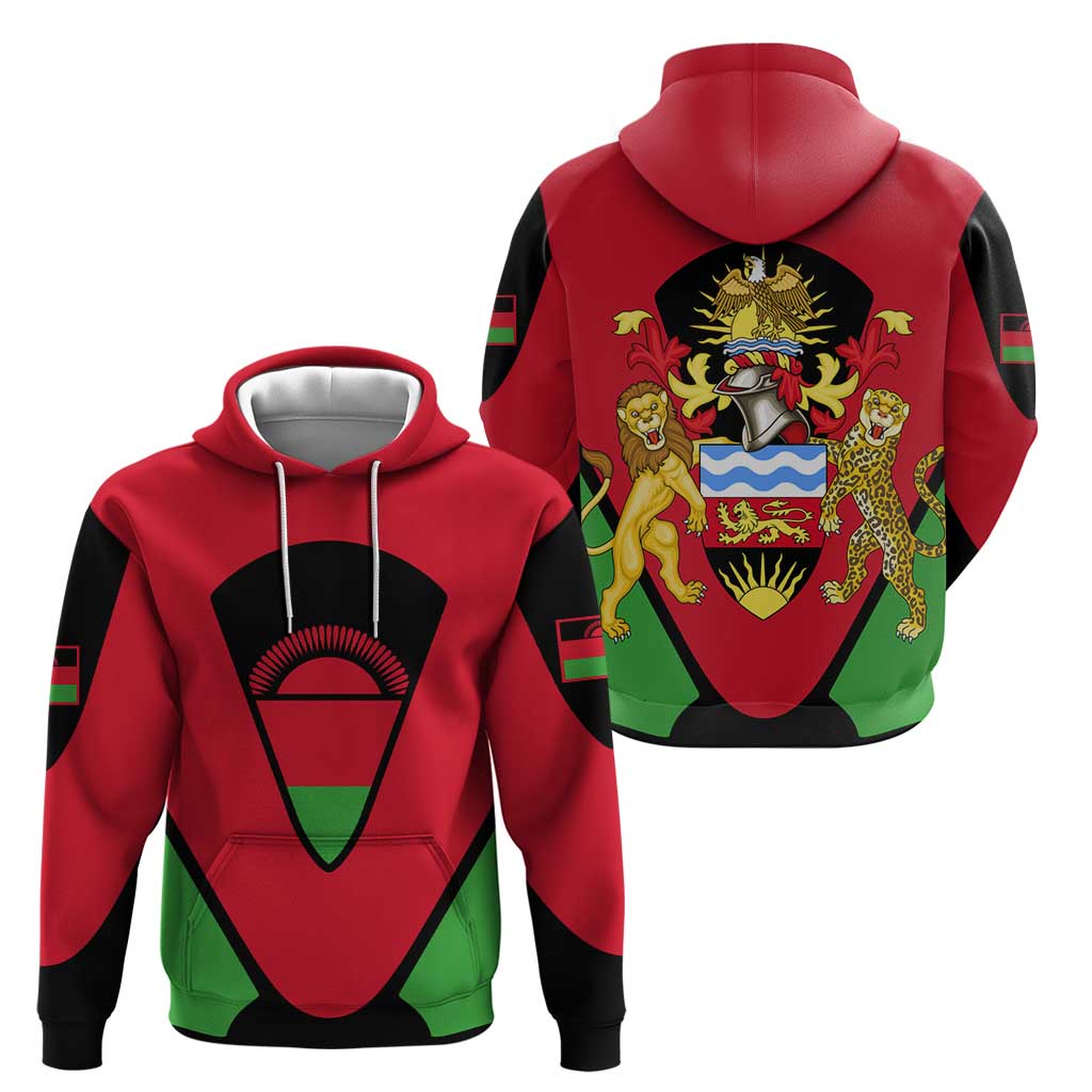 Malawi Flag Hoodie Colors Blended with National Emblem - Symbolic Design TS04