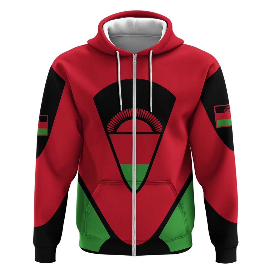 Malawi Flag Hoodie Colors Blended with National Emblem - Symbolic Design TS04