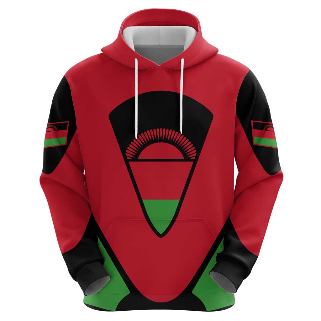 Malawi Flag Hoodie Colors Blended with National Emblem - Symbolic Design TS04