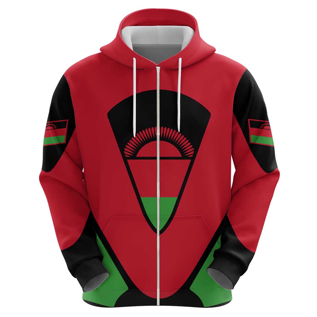 Malawi Flag Hoodie Colors Blended with National Emblem - Symbolic Design TS04