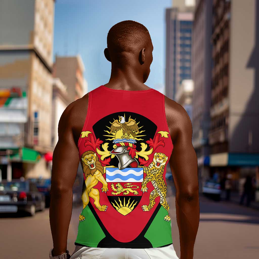 Malawi Men Tank Top Flag Colors Blended with National Emblem TS04