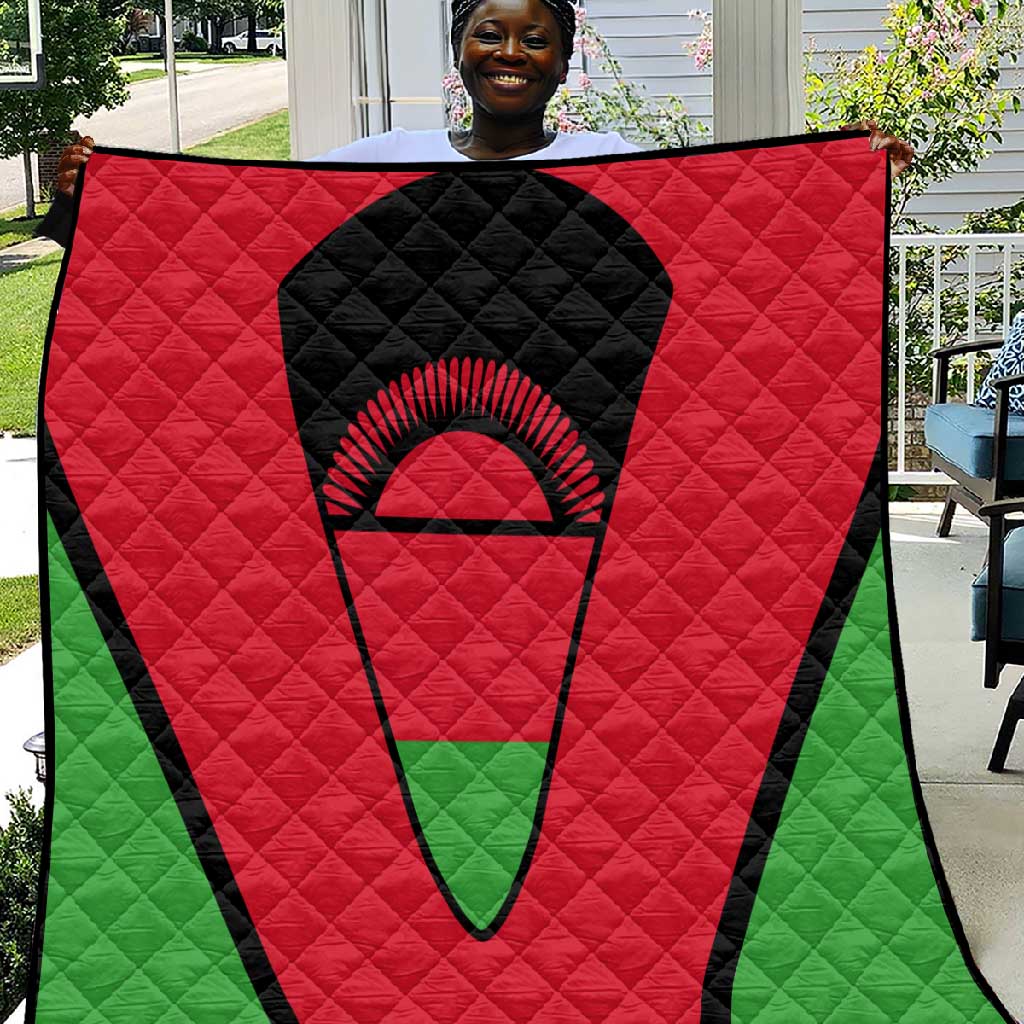 Malawi Quilt Flag Colors Blended with National Emblem TS04