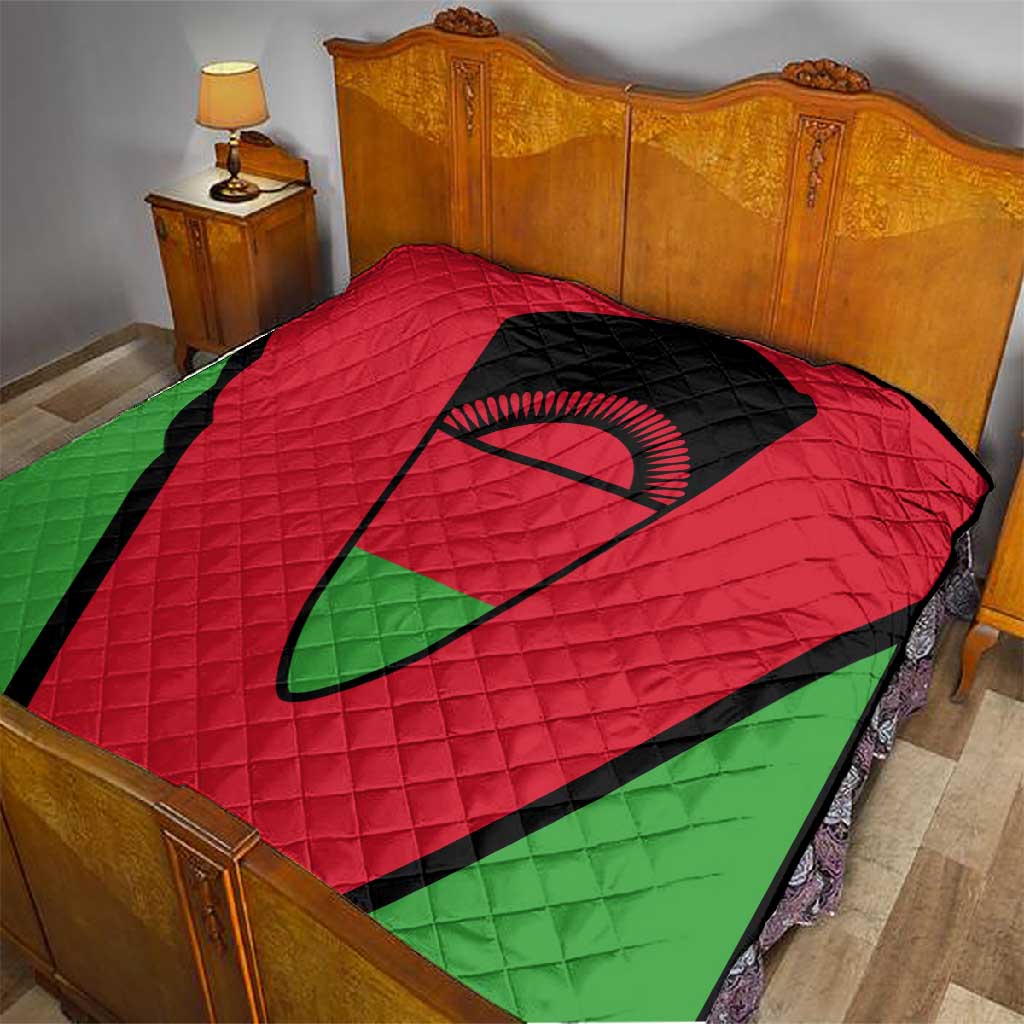 Malawi Quilt Flag Colors Blended with National Emblem TS04