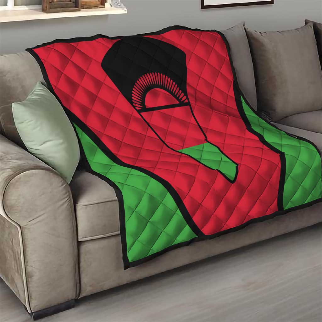 Malawi Quilt Flag Colors Blended with National Emblem TS04