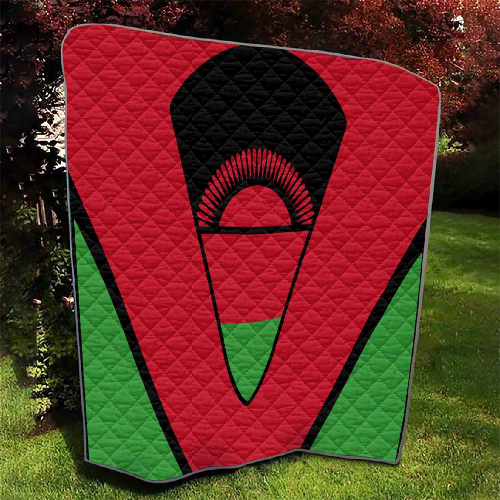 Malawi Quilt Flag Colors Blended with National Emblem TS04