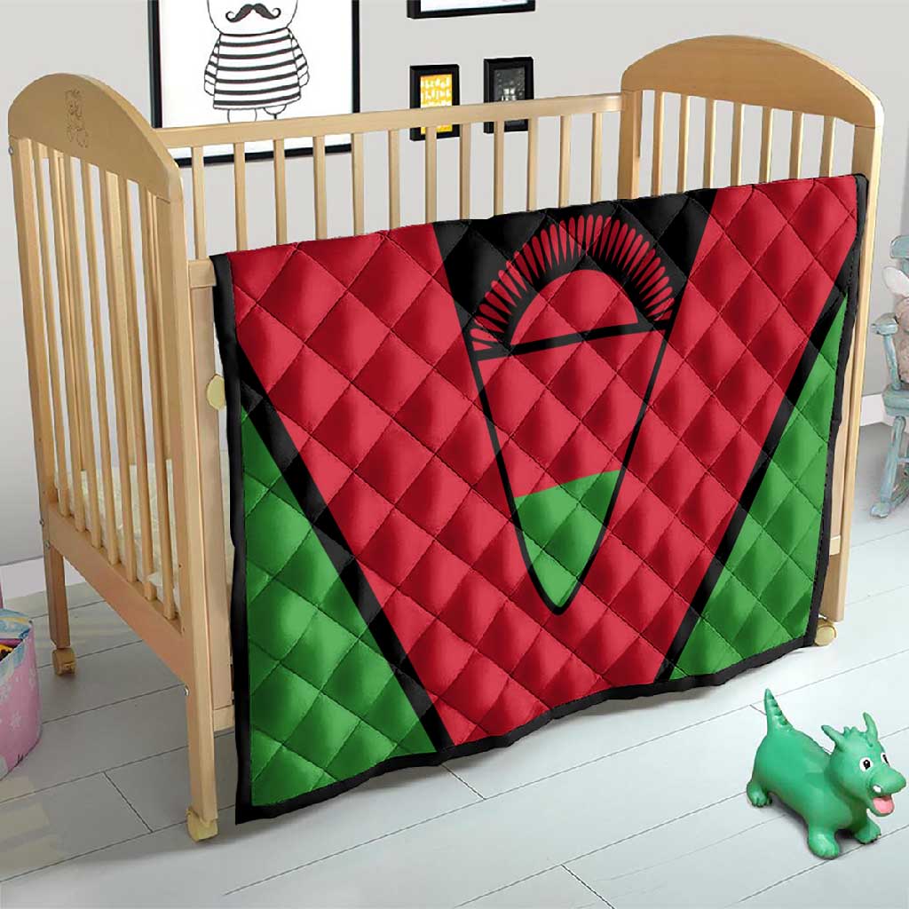 Malawi Quilt Flag Colors Blended with National Emblem TS04