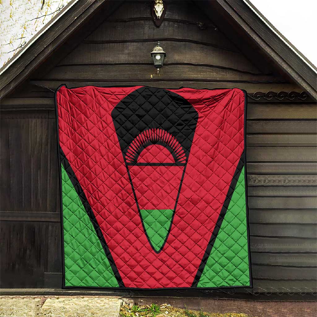 Malawi Quilt Flag Colors Blended with National Emblem TS04