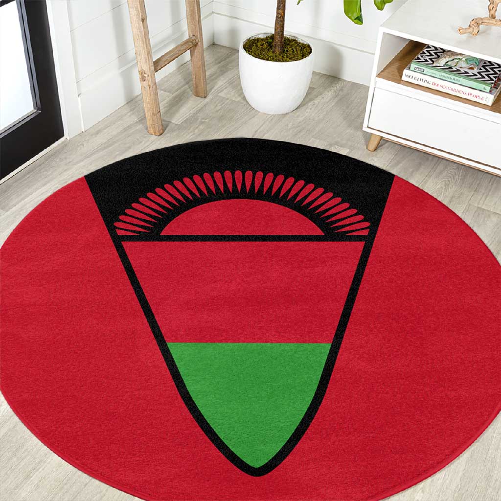 Malawi Round Carpet Flag Colors Blended with National Emblem TS04