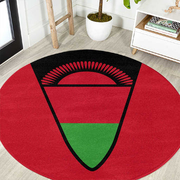 Malawi Round Carpet Flag Colors Blended with National Emblem TS04
