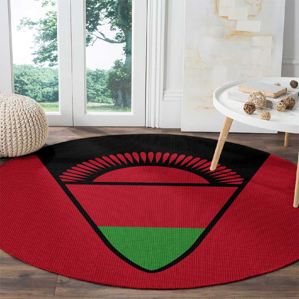 Malawi Round Carpet Flag Colors Blended with National Emblem TS04
