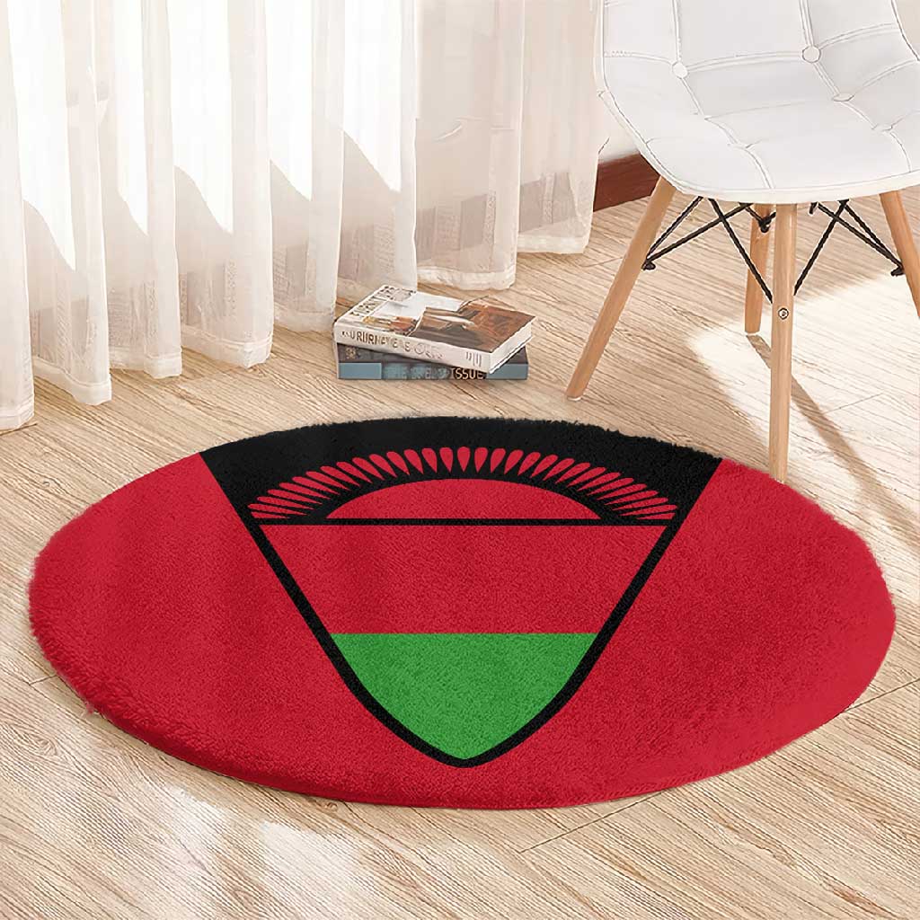 Malawi Round Carpet Flag Colors Blended with National Emblem TS04