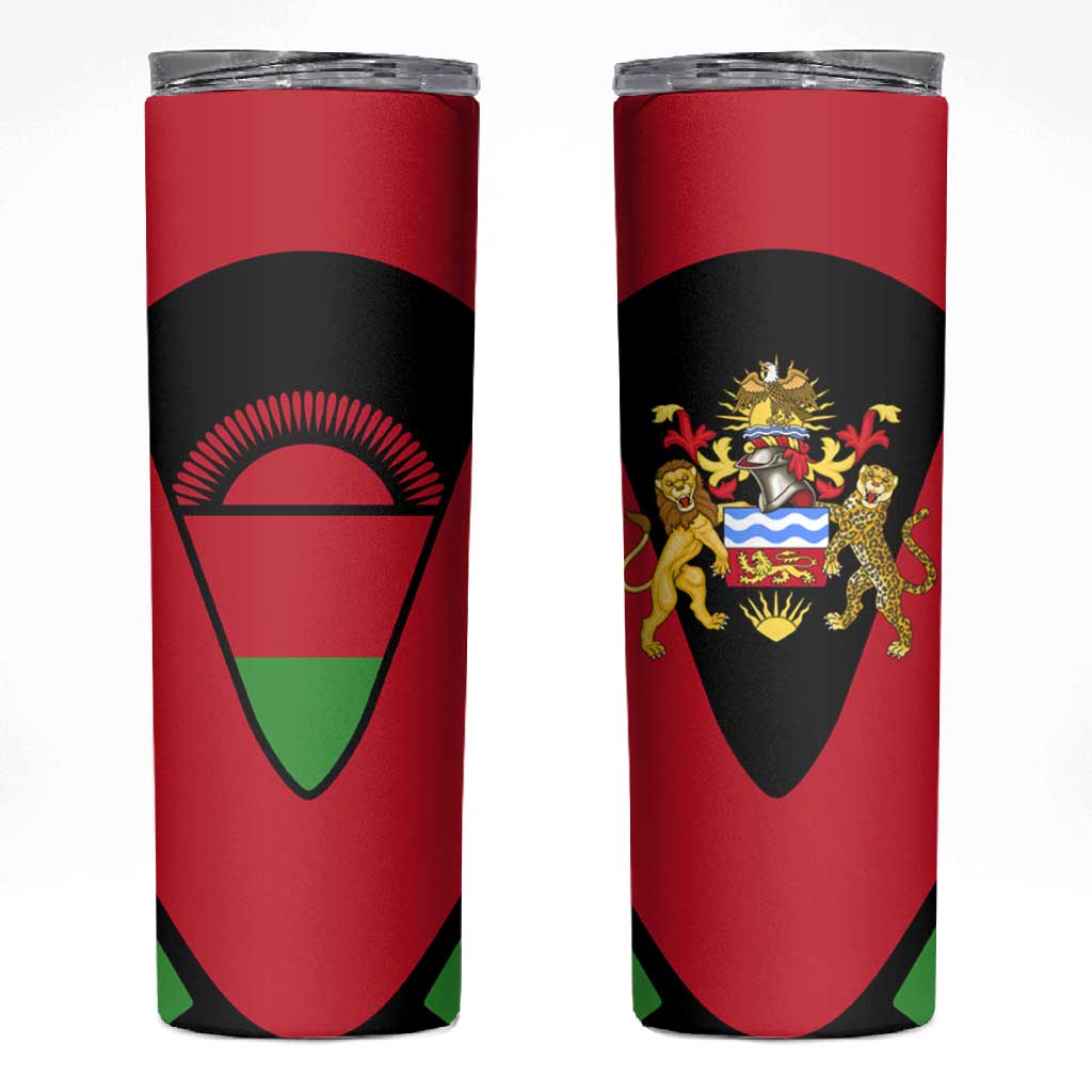 Malawi Skinny Tumbler Flag Colors Blended with National Emblem TS04