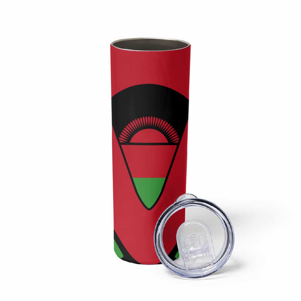 Malawi Skinny Tumbler Flag Colors Blended with National Emblem TS04