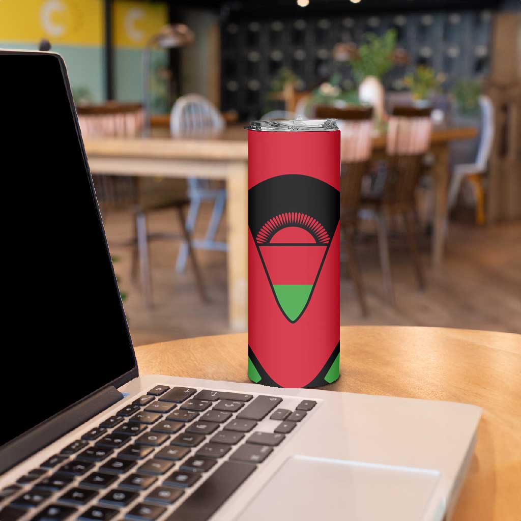 Malawi Skinny Tumbler Flag Colors Blended with National Emblem TS04