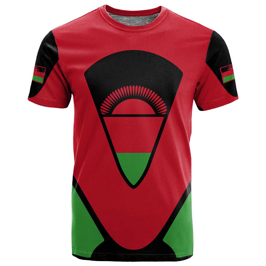 Malawi T shirt Flag Colors Blended with National Emblem TS04