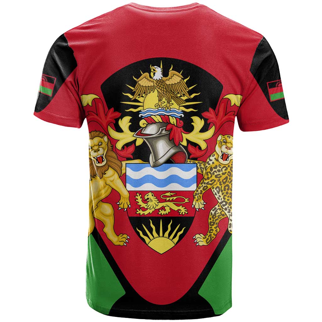 Malawi T shirt Flag Colors Blended with National Emblem TS04