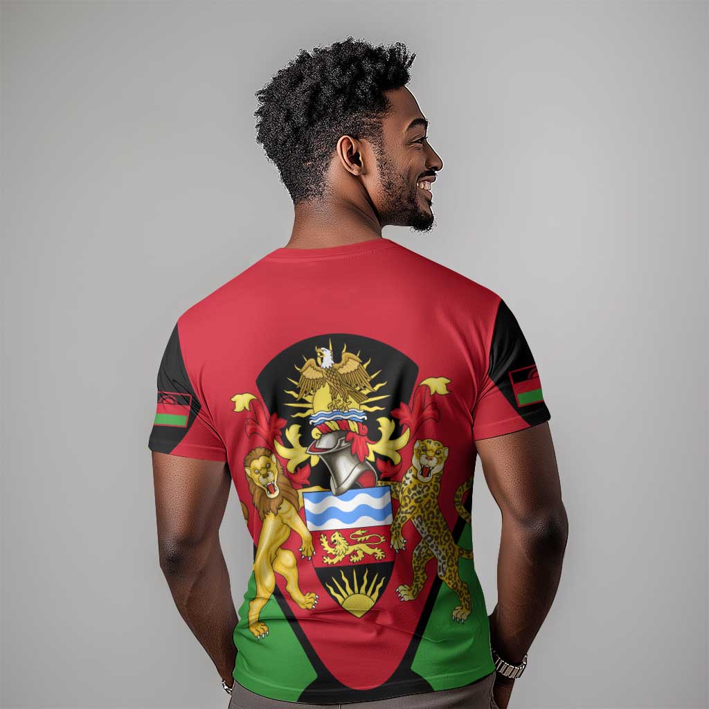 Malawi T shirt Flag Colors Blended with National Emblem TS04