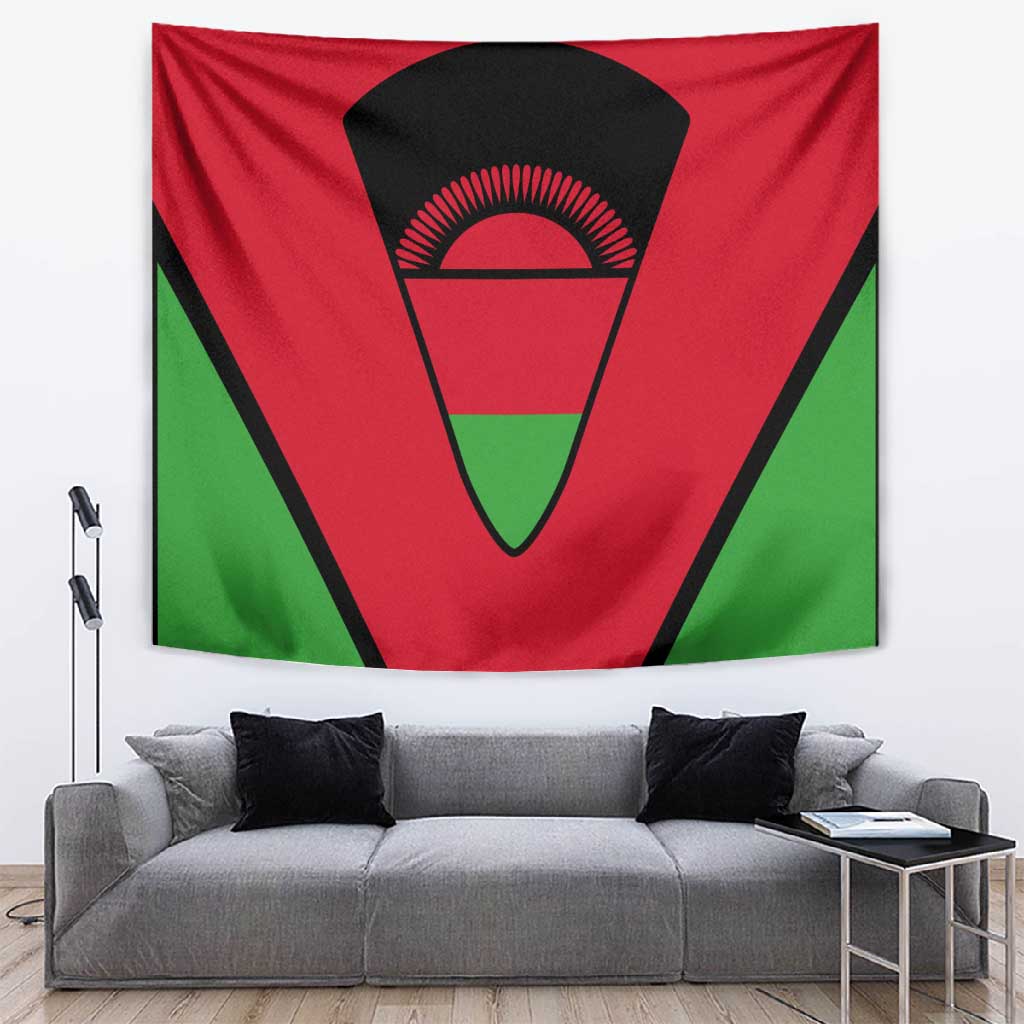 Malawi Tapestry Flag Colors Blended with National Emblem TS04