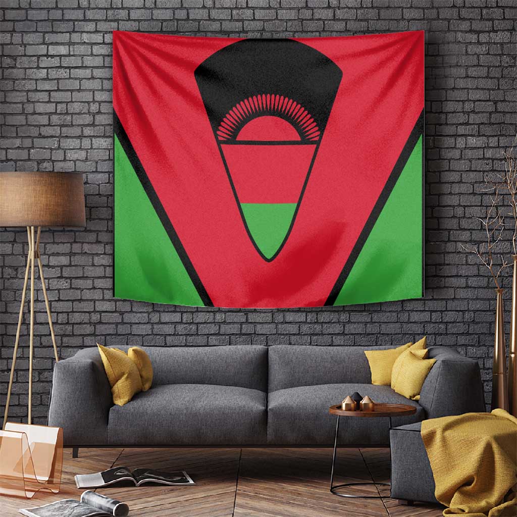 Malawi Tapestry Flag Colors Blended with National Emblem TS04