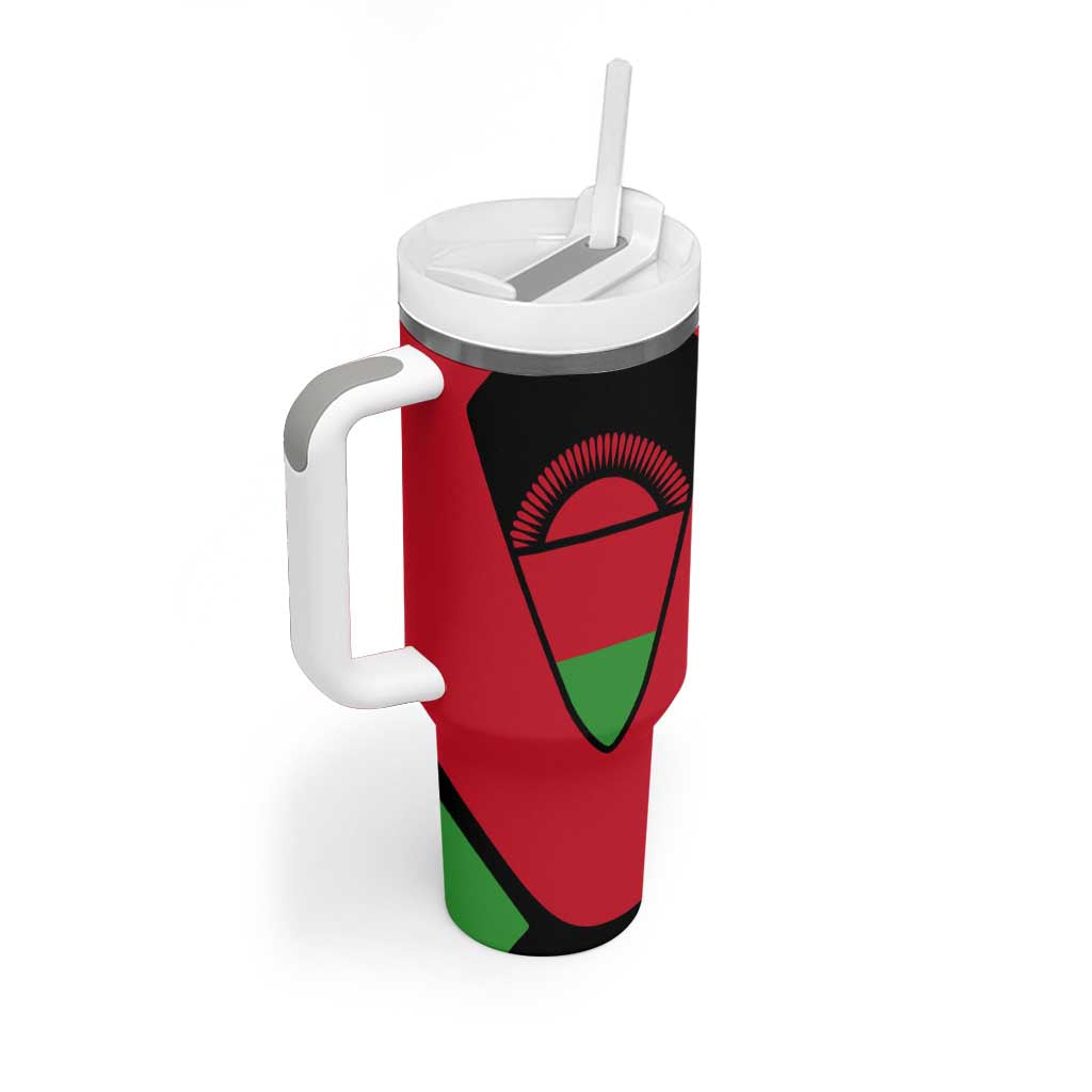 Malawi Tumbler With Handle Flag Colors Blended with National Emblem TS04