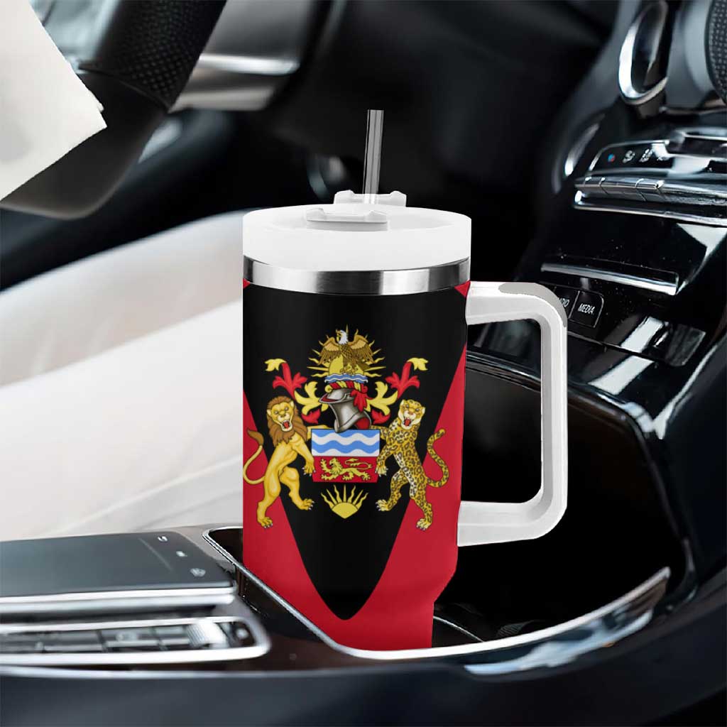 Malawi Tumbler With Handle Flag Colors Blended with National Emblem TS04