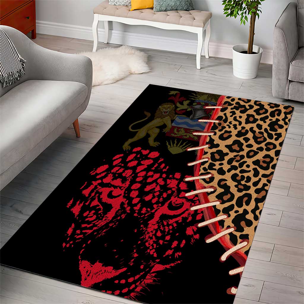 Leopard and Lion Malawi Area Rug Unity and Freedom TS04