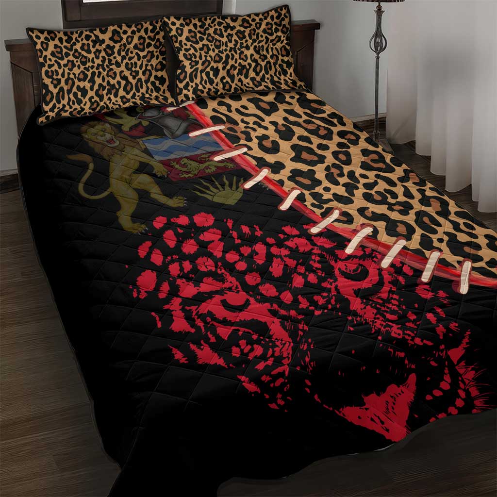 Leopard and Lion Malawi Quilt Bed Set Unity and Freedom TS04