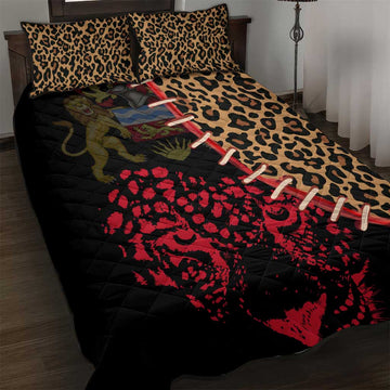 Leopard and Lion Malawi Quilt Bed Set Unity and Freedom TS04