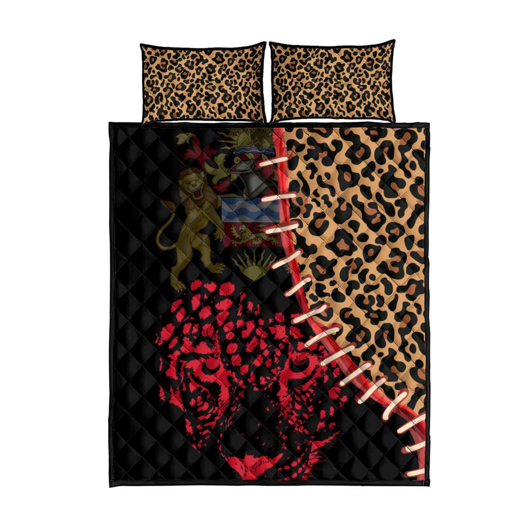 Leopard and Lion Malawi Quilt Bed Set Unity and Freedom TS04