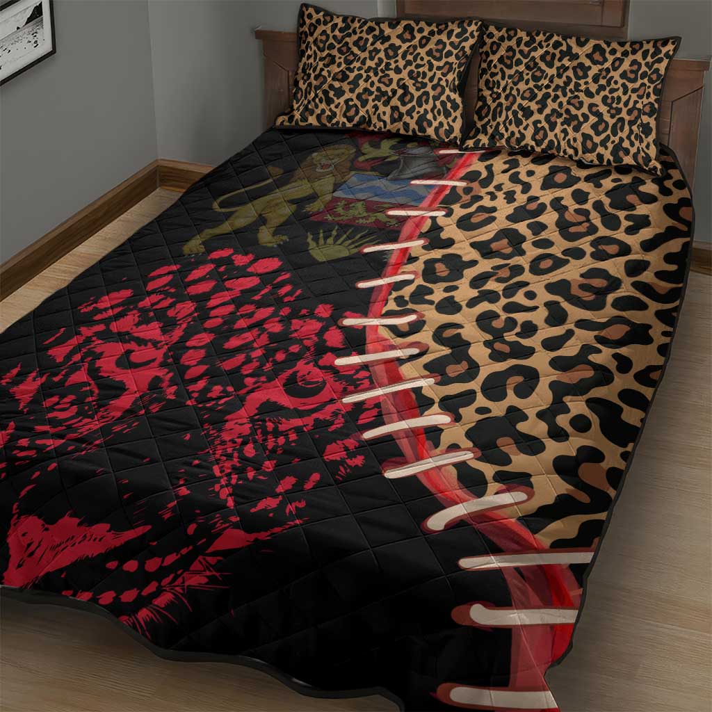 Leopard and Lion Malawi Quilt Bed Set Unity and Freedom TS04