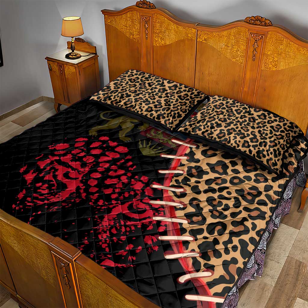 Leopard and Lion Malawi Quilt Bed Set Unity and Freedom TS04
