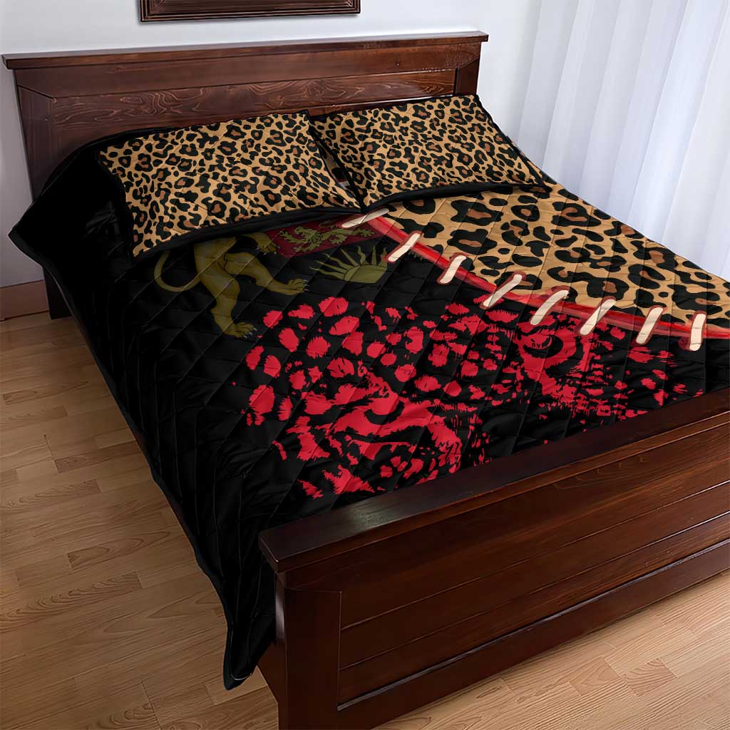 Leopard and Lion Malawi Quilt Bed Set Unity and Freedom TS04