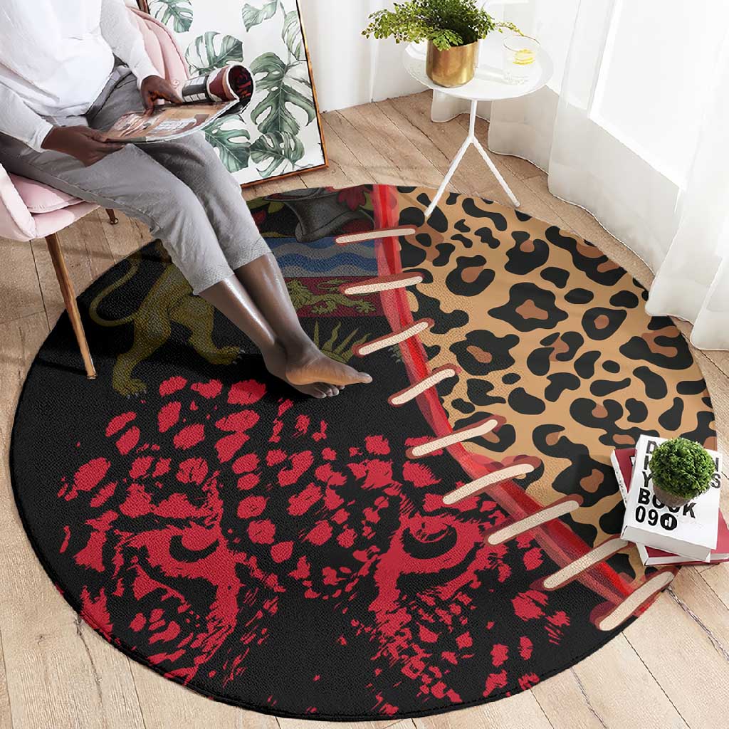 Leopard and Lion Malawi Round Carpet Unity and Freedom TS04