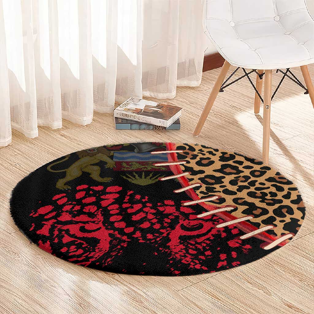 Leopard and Lion Malawi Round Carpet Unity and Freedom TS04