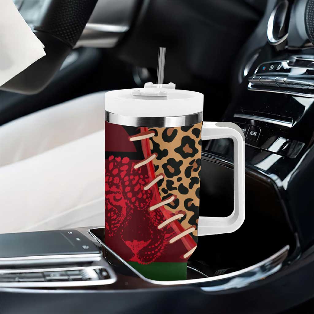Leopard and Lion Malawi Tumbler With Handle Unity and Freedom TS04