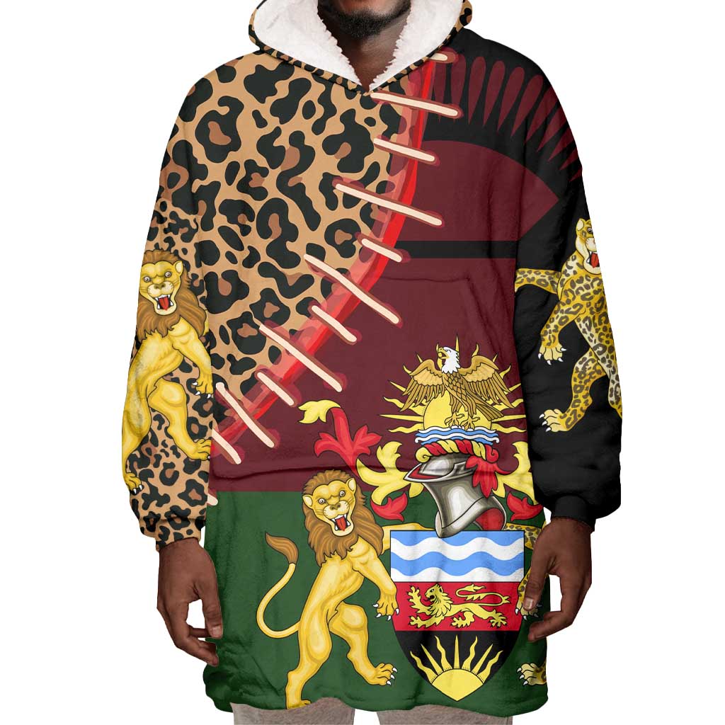 Leopard and Lion Malawi Wearable Blanket Hoodie Unity and Freedom TS04