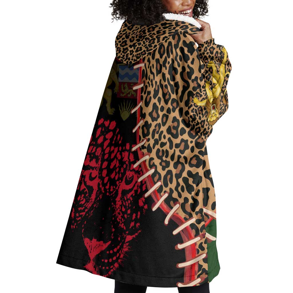 Leopard and Lion Malawi Wearable Blanket Hoodie Unity and Freedom TS04