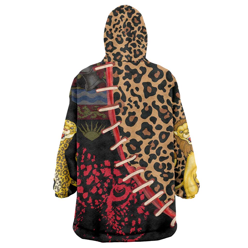 Leopard and Lion Malawi Wearable Blanket Hoodie Unity and Freedom TS04