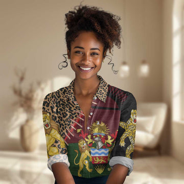 Leopard and Lion Malawi Women Casual Shirt Unity and Freedom TS04