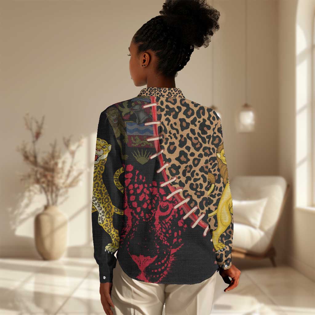 Leopard and Lion Malawi Women Casual Shirt Unity and Freedom TS04