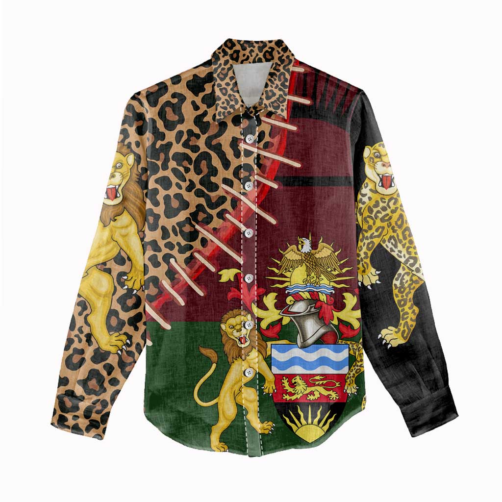 Leopard and Lion Malawi Women Casual Shirt Unity and Freedom TS04