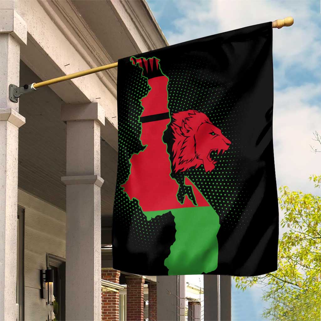 Malawi Lion Map Flag Garden Flag Wildlife Fusion Design TS04