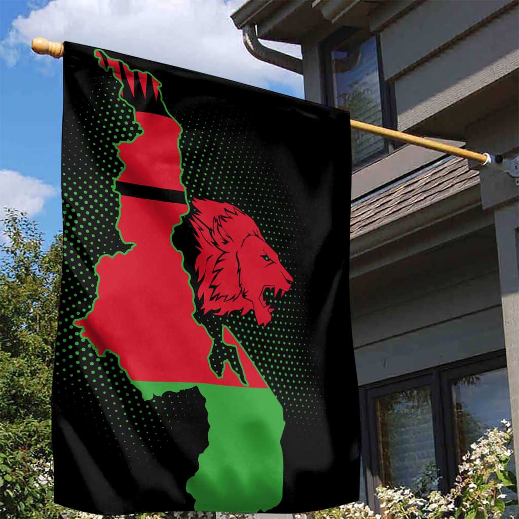 Malawi Lion Map Flag Garden Flag Wildlife Fusion Design TS04