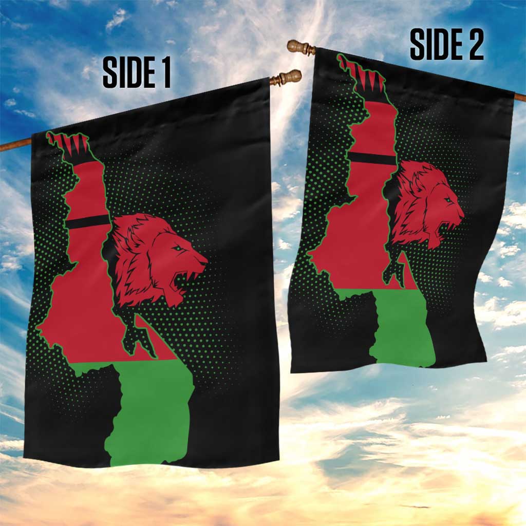 Malawi Lion Map Flag Garden Flag Wildlife Fusion Design TS04
