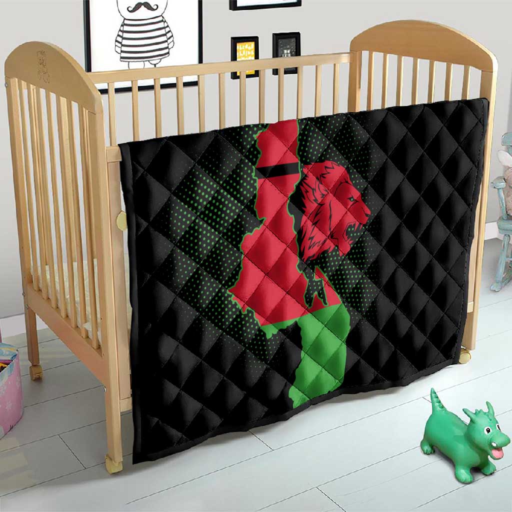 Malawi Lion Map Flag Quilt Wildlife Fusion Design TS04