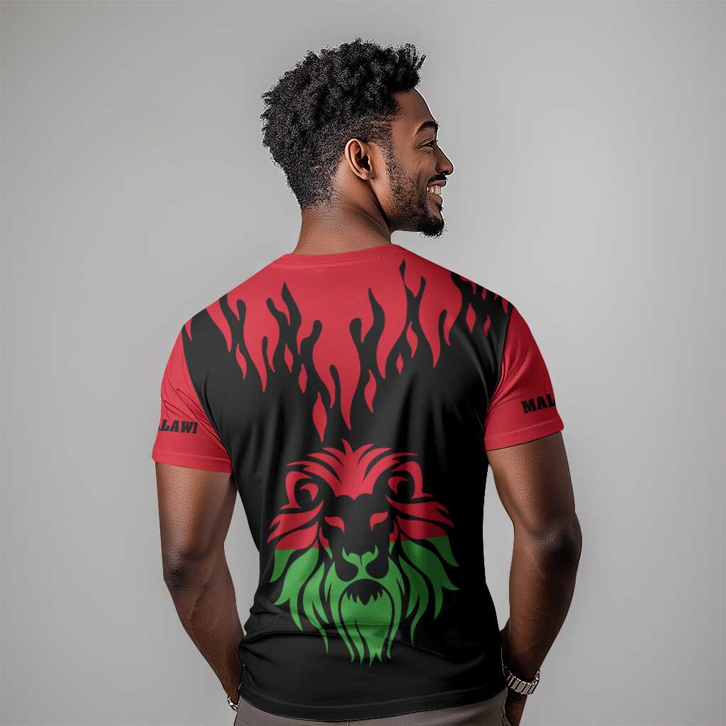 Malawi Lion Map Flag T shirt Wildlife Fusion Design TS04