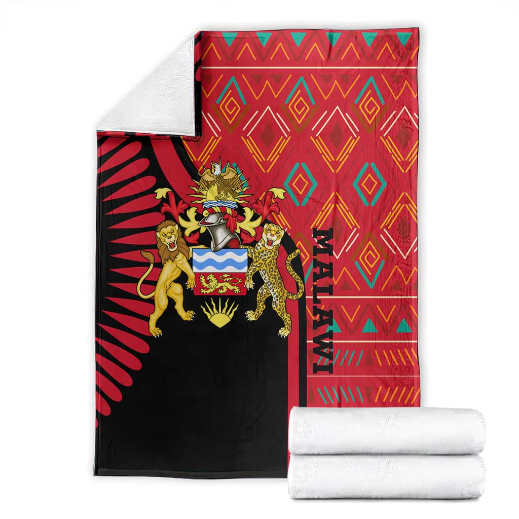Malawi Patterns African Blanket Blended with Flag Colors and National Emblem TS04