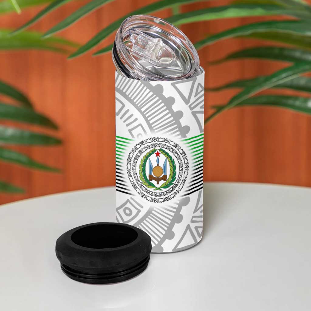 African Tribal Djibouti Roots 4 in 1 Can Cooler Tumbler Urban Streetwear TS04